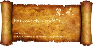 Matkovich Arnót névjegykártya